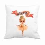 Perna personalizata cu nume, Gradinita, Balerina, 40x40 cm, PGR036