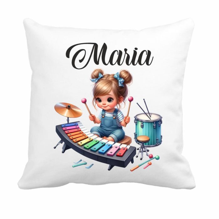 Perna personalizata cu nume, Gradinita, Mica muziciana, 40x40 cm, PGR037 - imagine 1