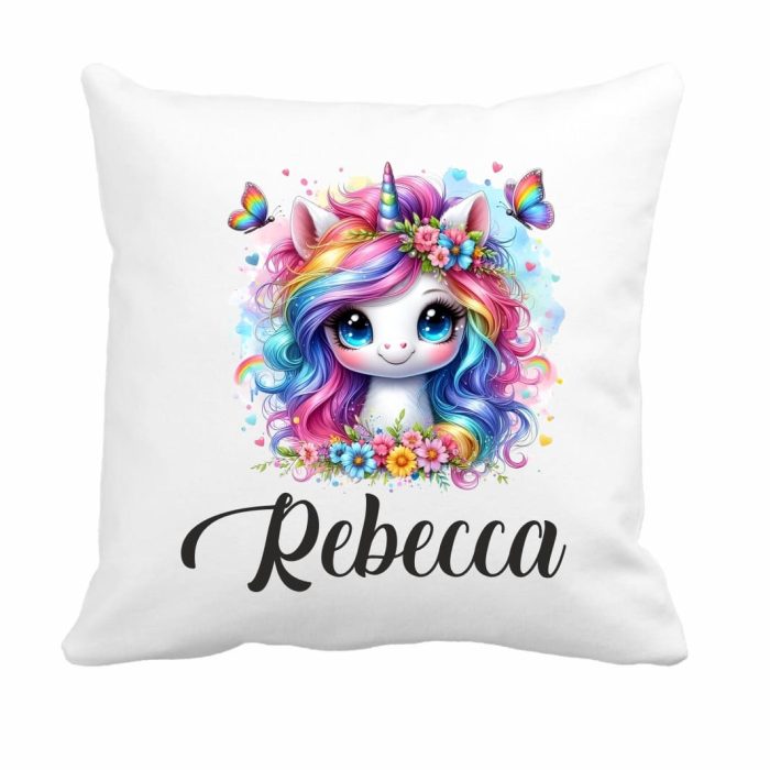 Perna personalizata cu nume, Gradinita, Unicorn, 40x40 cm, PGR051 - imagine 1