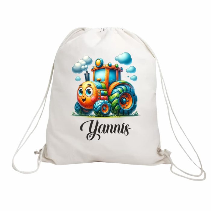 Rucsac personalizat cu nume, Gradinita, Tractoras, 43x34 cm, RGR012 - imagine 1