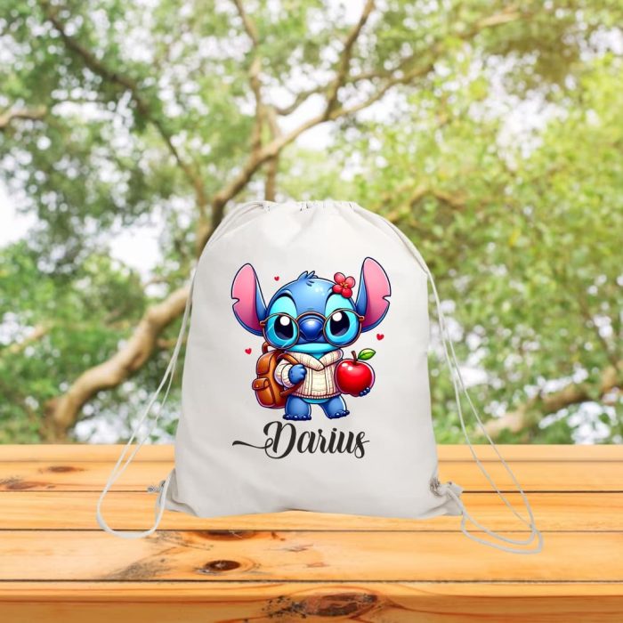 Rucsac personalizat cu nume, Gradinita, Stitch, 43x34 cm, RGR023 - imagine 3