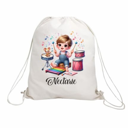 Rucsac personalizat cu nume, Gradinita, Micul Muzician, 43x34 cm, RGR029