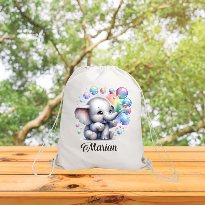Rucsac personalizat cu nume, Gradinita, Elefantel, 43x34 cm, RGR031 - imagine 3