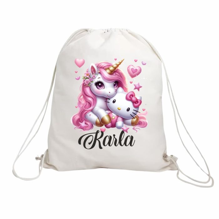 Rucsac personalizat cu nume, Gradinita, Unicorn, Hello Kitty, 43x34 cm, RGR038 - imagine 1