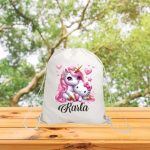 Rucsac personalizat cu nume, Gradinita, Unicorn, Hello Kitty, 43x34 cm, RGR038 - imagine 3