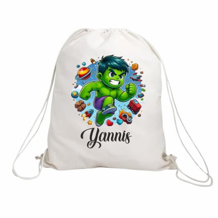 Rucsac personalizat cu nume, Gradinita, Micul Hulk, 43x34 cm, RGR039