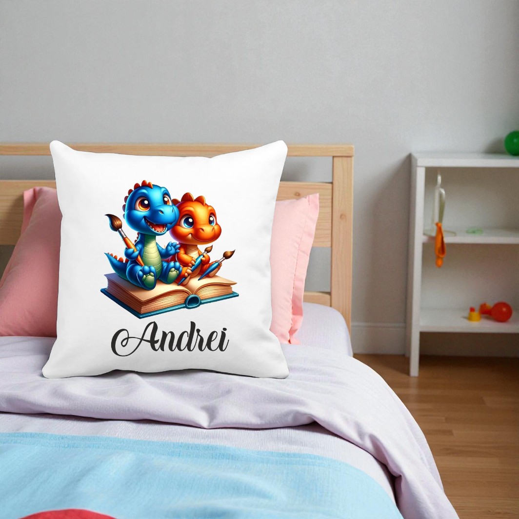 perna copii personalizata dinozauri colorati