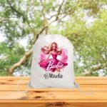 rucsac copii personalizat barbie roz stralucitor