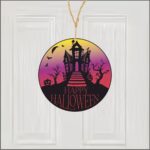 Decoratiune de Halloween, Happy Halloween, Negru, 40x40 cm, DH088 - imagine 3