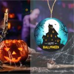 Decoratiune de Halloween, Happy Halloween, Negru, 40x40 cm, DH089 - imagine 4