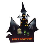 Lampa de Halloween, Led, Castel, Negru, 28.5x24.5 cm, DH097 - imagine 5