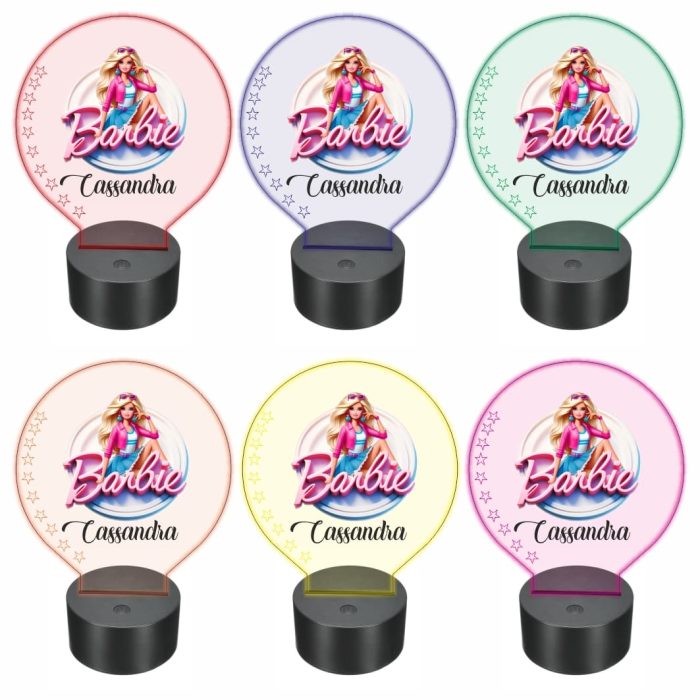 Lampa 3D personalizata, model Barbie, multicolor, 22x18 cm, LDUV002 - imagine 2