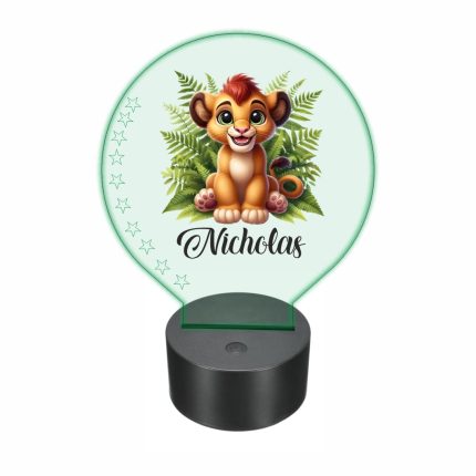 Lampa 3D personalizata, model Simba, multicolor, 22x18 cm, LDUV004