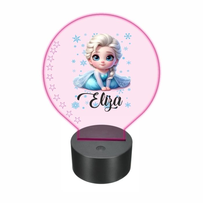 Lampa 3D personalizata, model Elsa, multicolor, 22x18 cm, LDUV006 - imagine 5