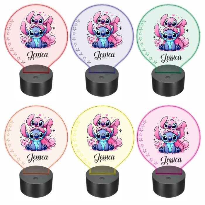 Lampa 3D personalizata, model Stitch, multicolor, 22x18 cm, LDUV008 - imagine 2