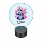 Lampa 3D personalizata, model Stitch, multicolor, 22x18 cm, LDUV008