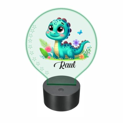 Lampa 3D personalizata, model Dinozaur, multicolor, 22x18 cm, LDUV009