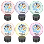 Lampa 3D personalizata, model Bluey, multicolor, 22x18 cm, LDUV017 - imagine 2