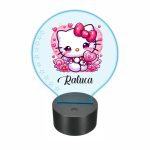 Lampa 3D personalizata, model Hello Kitty, multicolor, 22x18 cm, LDUV020 - imagine 5