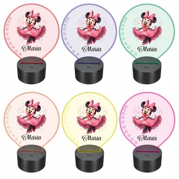 Lampa 3D personalizata, model Minnie Mouse, multicolor, 22x18 cm, LDUV025 - imagine 2