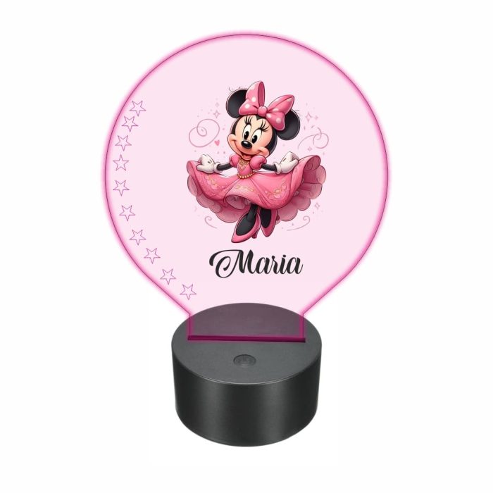 Lampa 3D personalizata, model Minnie Mouse, multicolor, 22x18 cm, LDUV025 - imagine 1