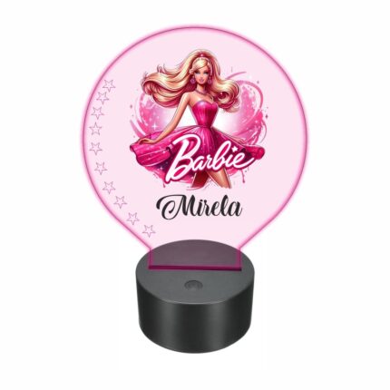 lampa led 3D personalizata barbie roz
