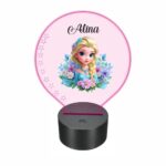 lampa led 3D personalizata elsa flori