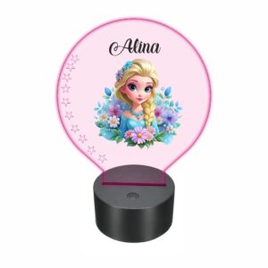 lampa led 3D personalizata elsa flori