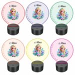 lampa led 3D personalizata elsa flori