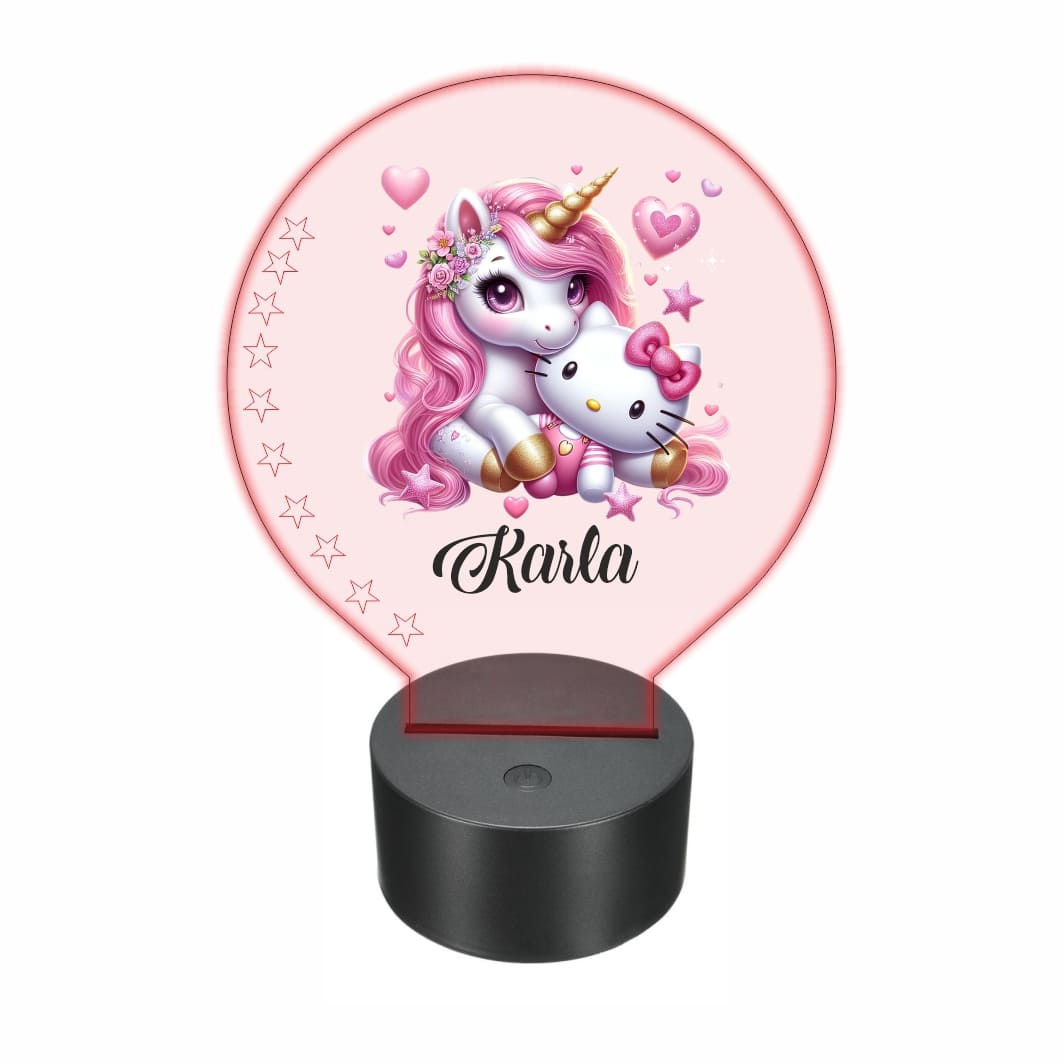 lampa led 3D personalizata hellokitty unicorn