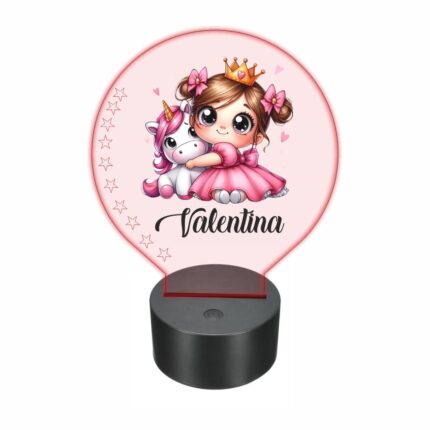 lampa led 3D personalizata printesa unicorn