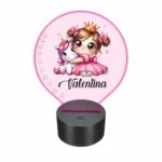 lampa led 3D personalizata printesa unicorn