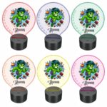 lampa led 3D personalizata supererou hulk
