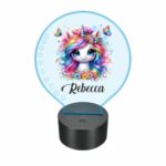 lampa led 3D personalizata unicorn fluturi