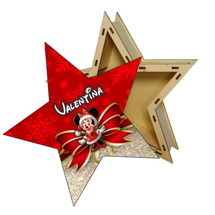 Cutie cadou de Craciun Personalizata, Stea, Lemn, 29x29 cm, CCDB018 - imagine 2