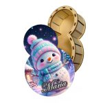 Cutie cadou de Craciun, Om de zapada, Lemn, Multicolor, 27x19 cm, CCDB020