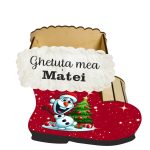 Cutie cadou de Craciun in forma de gheata, Personalizata, Lemn, 22x21 cm, CCDB023 - imagine 2