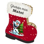 Cutie cadou de Craciun in forma de gheata, Personalizata, Lemn, 22x21 cm, CCDB023 - imagine 3