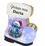Cutie cadou de Craciun in forma de gheata, Personalizata, Lemn, 22x21 cm, CCDB025 - imagine 3