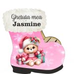 Cutie cadou de Craciun in forma de gheata, Personalizata, Lemn, 22x21 cm, CCDB026 - imagine 3