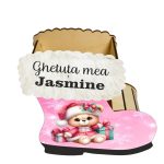 Cutie cadou de Craciun in forma de gheata, Personalizata, Lemn, 22x21 cm, CCDB026 - imagine 2