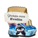 Cutie cadou de Craciun in forma de gheata, Personalizata, Lemn, 22x21 cm, CCDB027 - imagine 2