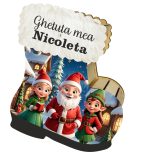 Cutie cadou de Craciun in forma de gheata, Personalizata, Lemn, 22x21 cm, CCDB030 - imagine 3