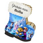 Cutie cadou de Craciun in forma de gheata, Personalizata, Lemn, 22x21 cm, CCDB031 - imagine 3