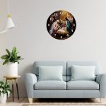 Ceas Craciun , Lemn, 40cm, Multicolor, CCRUV003 - imagine 2