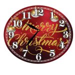 Ceas Craciun , Lemn, 40cm, Multicolor, CCRUV010 - imagine 4