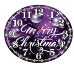 Ceas Craciun , Lemn, 40cm, Multicolor, CCRUV011 - imagine 5