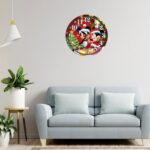 Ceas Craciun , Lemn, 40cm, Multicolor, CCRUV012 - imagine 2