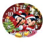 Ceas Craciun , Lemn, 40cm, Multicolor, CCRUV012 - imagine 4