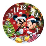 Ceas Craciun , Lemn, 40cm, Multicolor, CCRUV012 - imagine 5